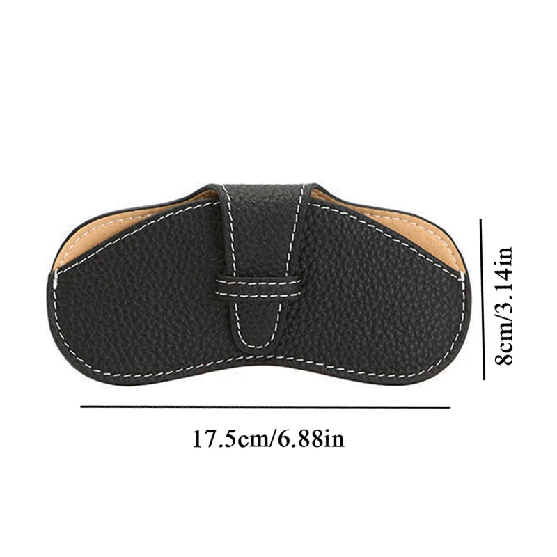 PU Leather Portable Glasses Bag Sunglasses Storage Bags Men and Women Car Glasses Protective Cover Anti-crushing Glasses Clip - Image 2