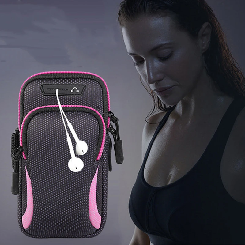 New Sports Bag For Mobile Phone Armband For Jogging Cell Phone Accessories Woman mp3 mp4 Bags PU Hand Bag For Running Waterproof