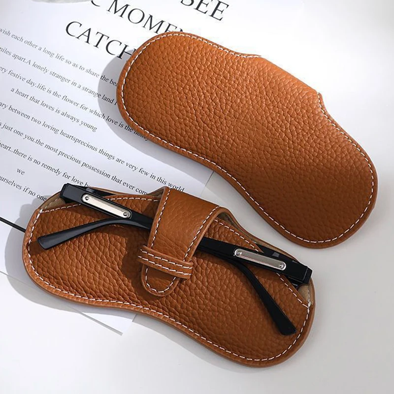 PU Leather Portable Glasses Bag Sunglasses Storage Bags Men and Women Car Glasses Protective Cover Anti-crushing Glasses Clip - Image 4