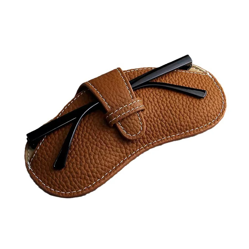 PU Leather Portable Glasses Bag Sunglasses Storage Bags Men and Women Car Glasses Protective Cover Anti-crushing Glasses Clip - Image 6